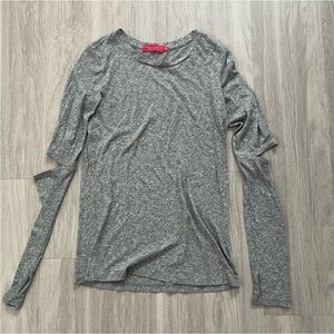 n:PHILANTHROPY Heather Gray Long Sleeve Tee Minimalist Soft Stretch Top Size S